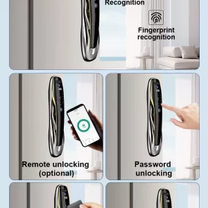 P1-Full Automatic Tuya WiFi App Smart Lock With Face Recognition Fingerprint Digital Home Lock - Image 2