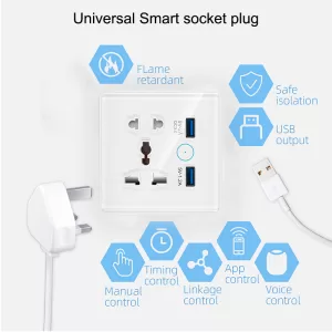 Tuya ZigBee-WIFI Smart Socket USB Wall Outlet Wireless Remote Control Power Wall Socket Voice Control by Alexa - Image 2