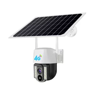 4G LTE Wireless Smart WiFi Solar Energy Powered PTZ Camera with Sim Card Slot Outdoor Waterproof CCTV Security IP Camera - Image 1